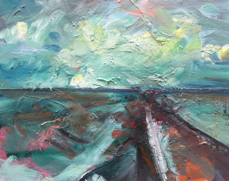 Original Abstract Expressionism Landscape Painting by Cheryl Johnson