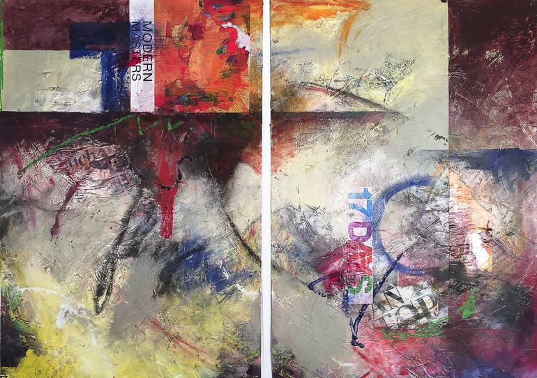 Original Abstract Expressionism Abstract Collage by Cheryl Johnson