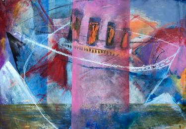 Original Abstract Expressionism Boat Paintings by Cheryl Johnson