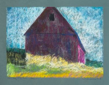 Admiring Wolf Kahn Purple Barn Painting By Cheryl Johnson