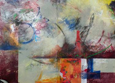Original Abstract Expressionism Abstract Collage by Cheryl Johnson
