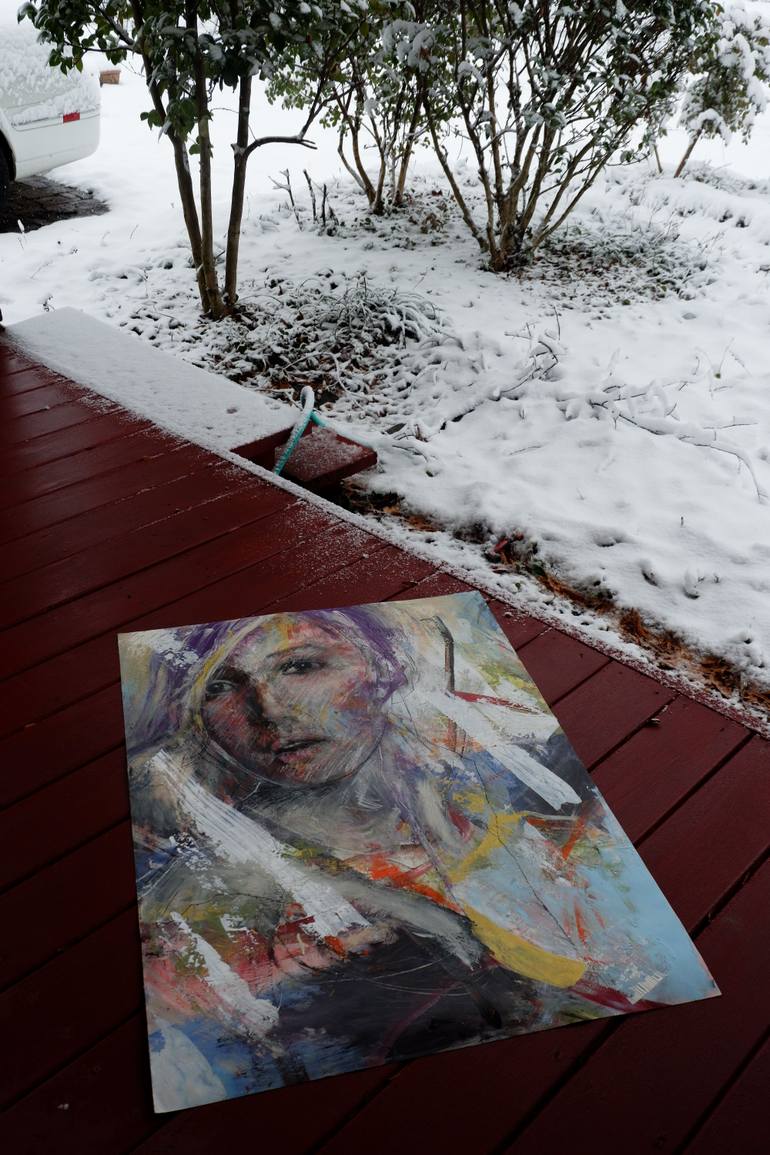 Original Abstract Expressionism People Painting by Cheryl Johnson