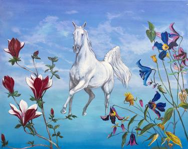 Print of Horse Paintings by Ramunas Rupsys