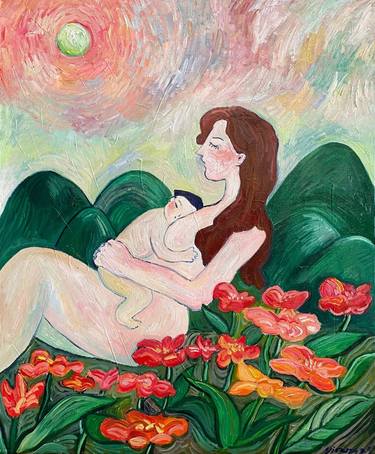 Original Figurative Children Painting by Yirang Kim