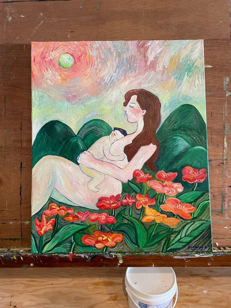 Original Figurative Children Painting by Yirang Kim