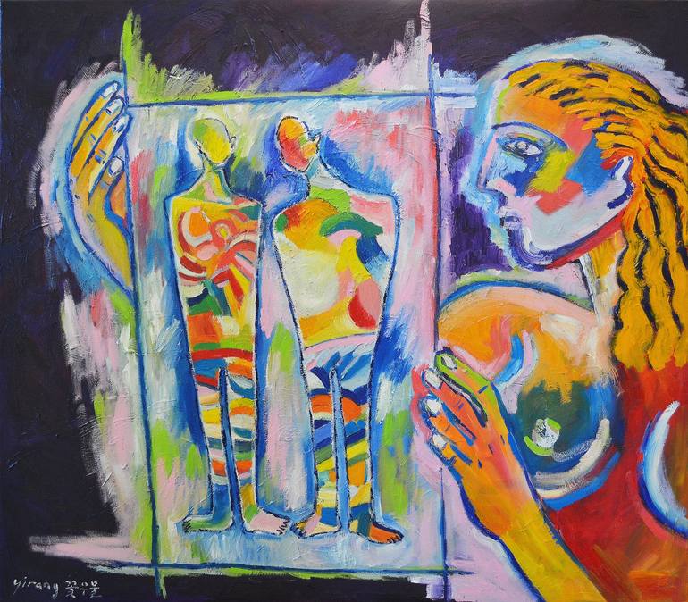 Original Fantasy Painting by Yirang Kim | Expressionism Art on Canvas | The Room Of Souls and The Mother
