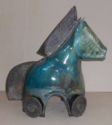 Original Modern Horse Sculpture by Maria Sabetti