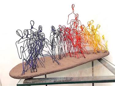 Original Abstract Expressionism People Sculpture by Atikin Atikin