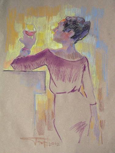 Original Expressionism People Drawings by Vera Bondare