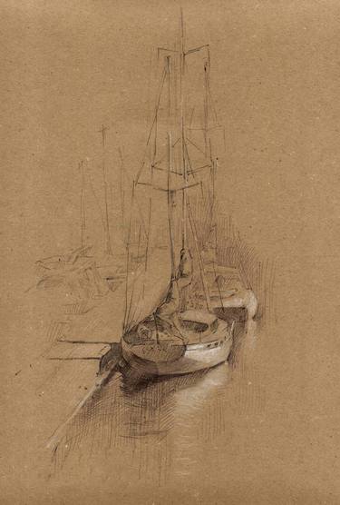 Print of Realism Boat Drawings by Vera Bondare