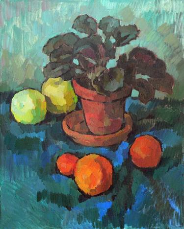 Still life with oranges and apples thumb