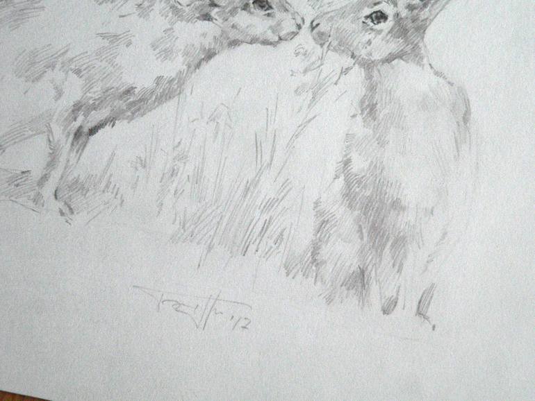 Original Realism Animal Drawing by Vera Bondare