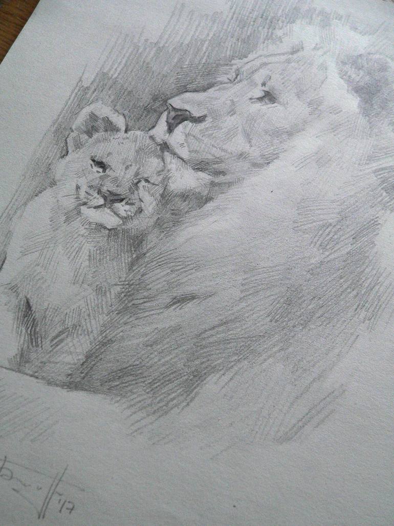 Original Realism Animal Drawing by Vera Bondare