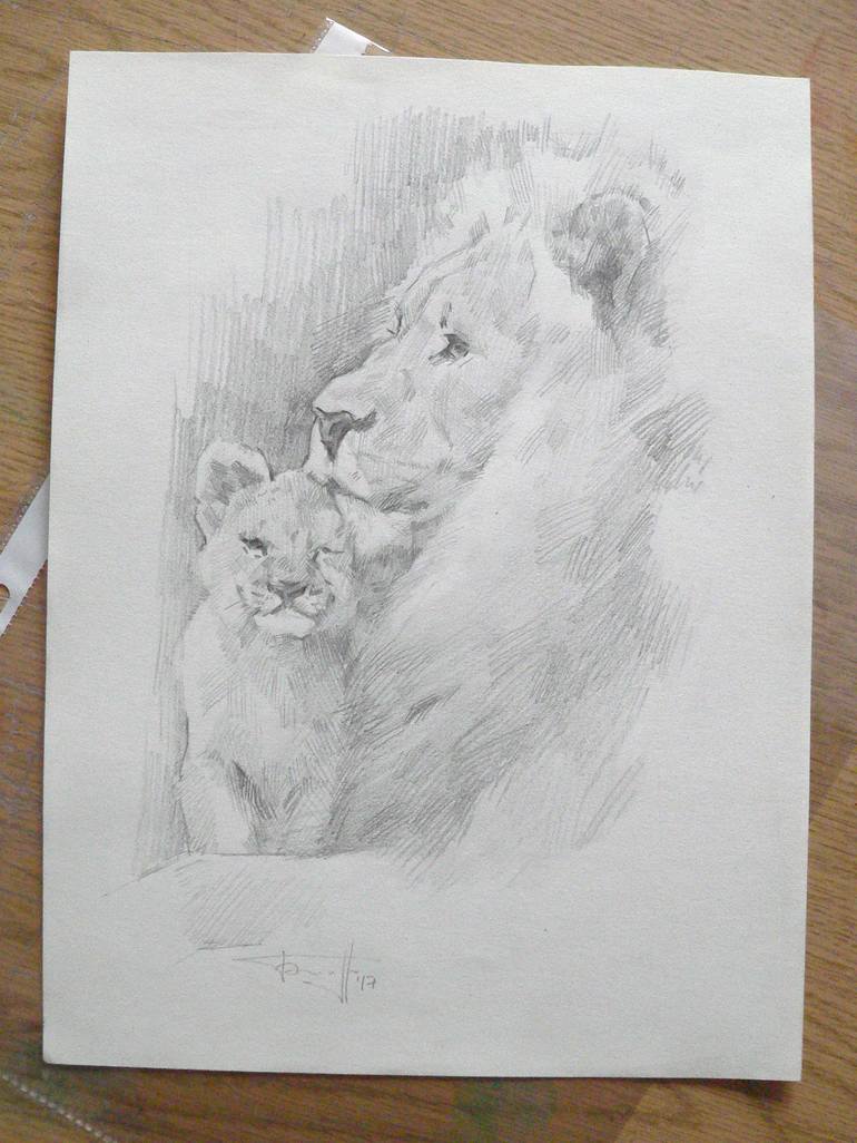 Original Realism Animal Drawing by Vera Bondare