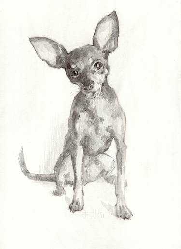 Original Realism Dogs Drawings by Vera Bondare