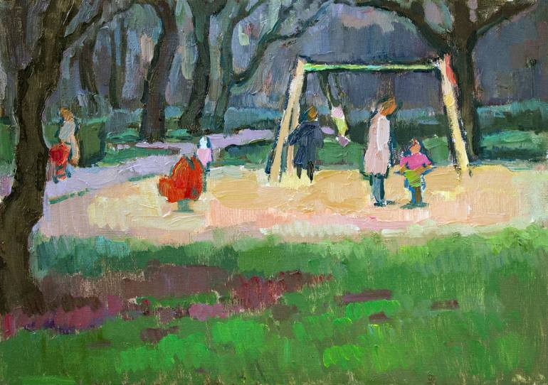 children park painting