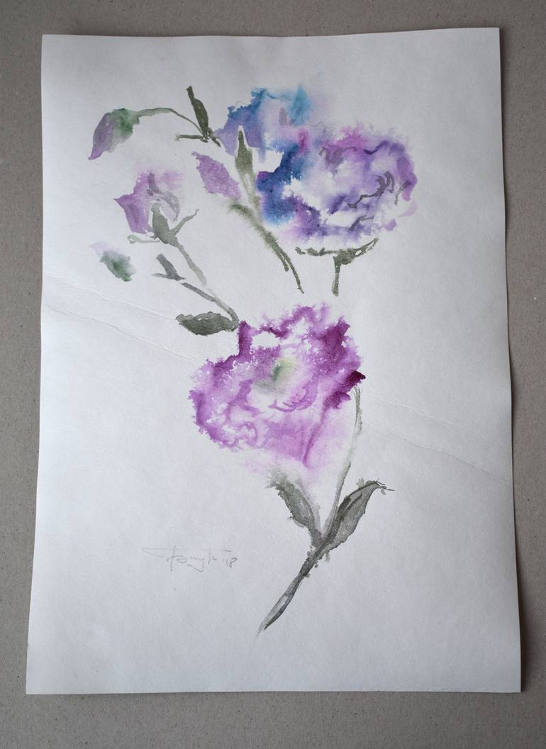 Original Floral Drawing by Vera Bondare
