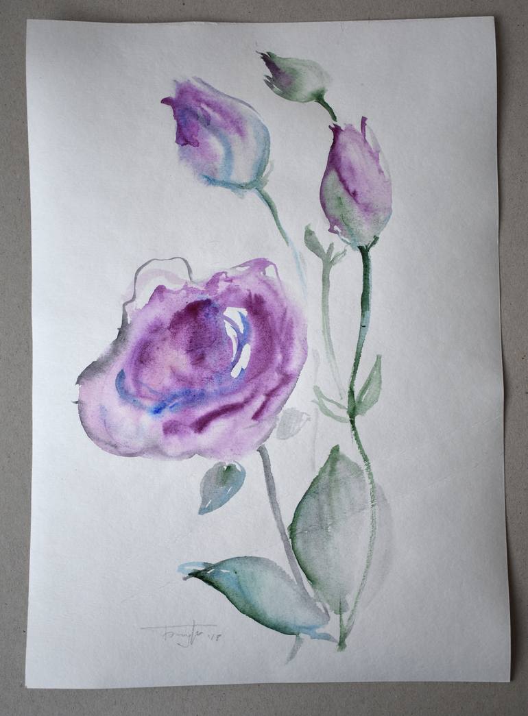 Original Floral Drawing by Vera Bondare