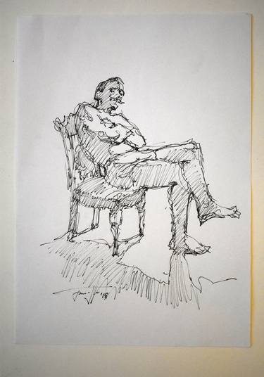 Original Expressionism People Drawings by Vera Bondare