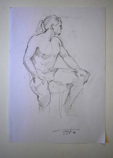 Original Expressionism People Drawings by Vera Bondare