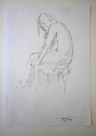 Original Expressionism People Drawings by Vera Bondare