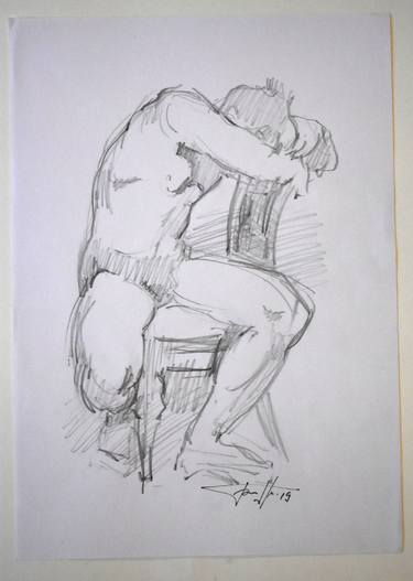 Original Expressionism People Drawings by Vera Bondare