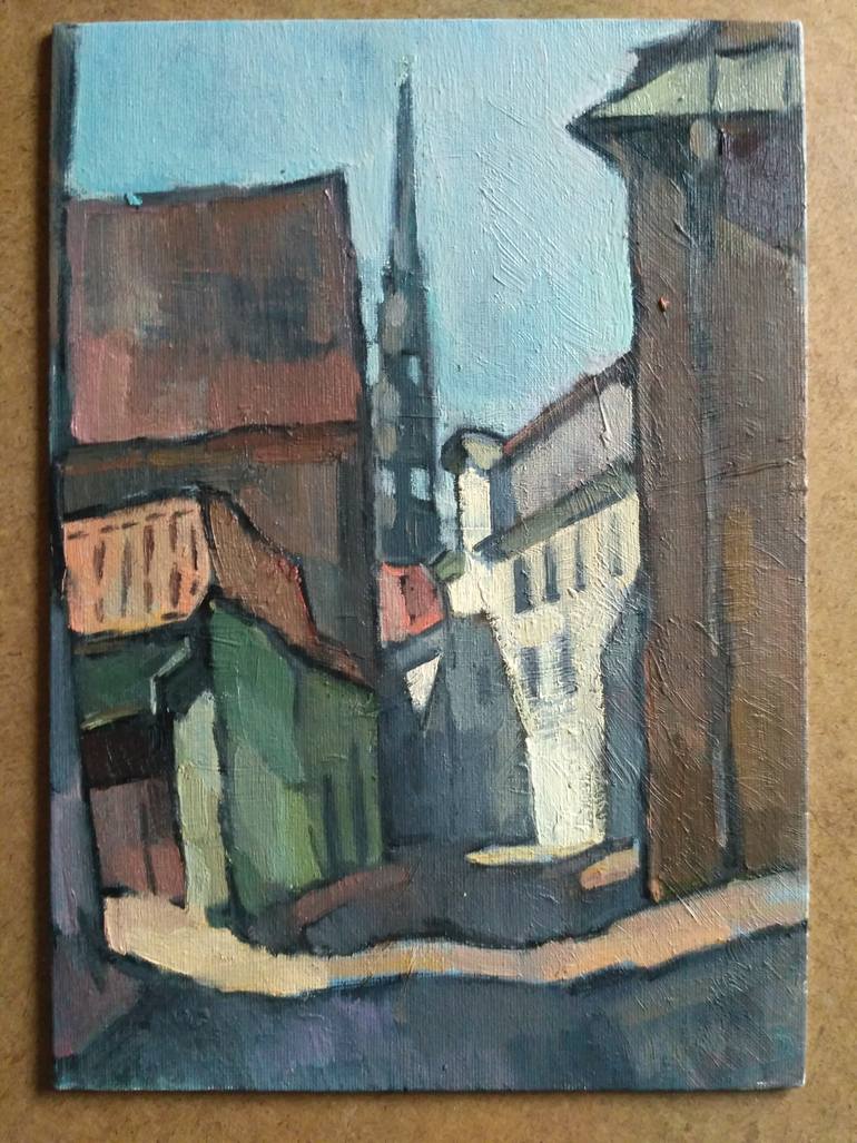 Original Expressionism Cities Painting by Vera Bondare