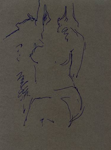 Print of Expressionism Nude Drawings by Vera Bondare