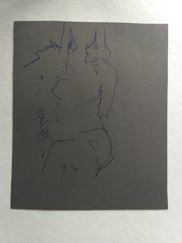 Original Expressionism Nude Drawing by Vera Bondare