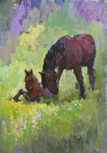 Original Expressionism Horse Paintings by Vera Bondare