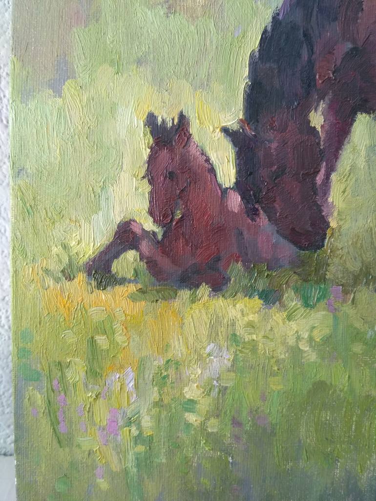 Original Expressionism Horse Painting by Vera Bondare