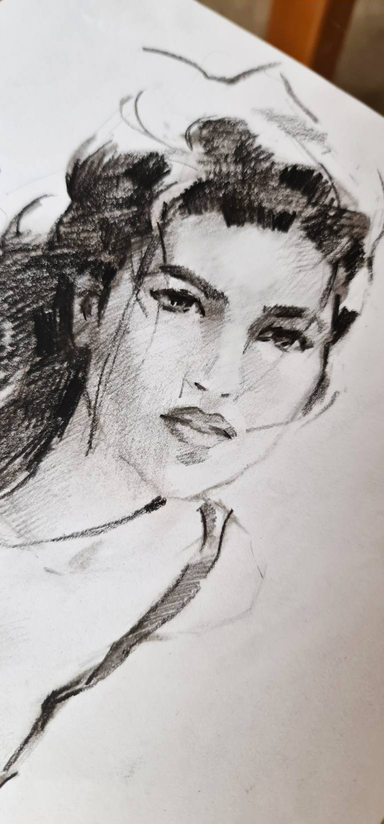 Original Impressionism People Drawing by Vera Bondare