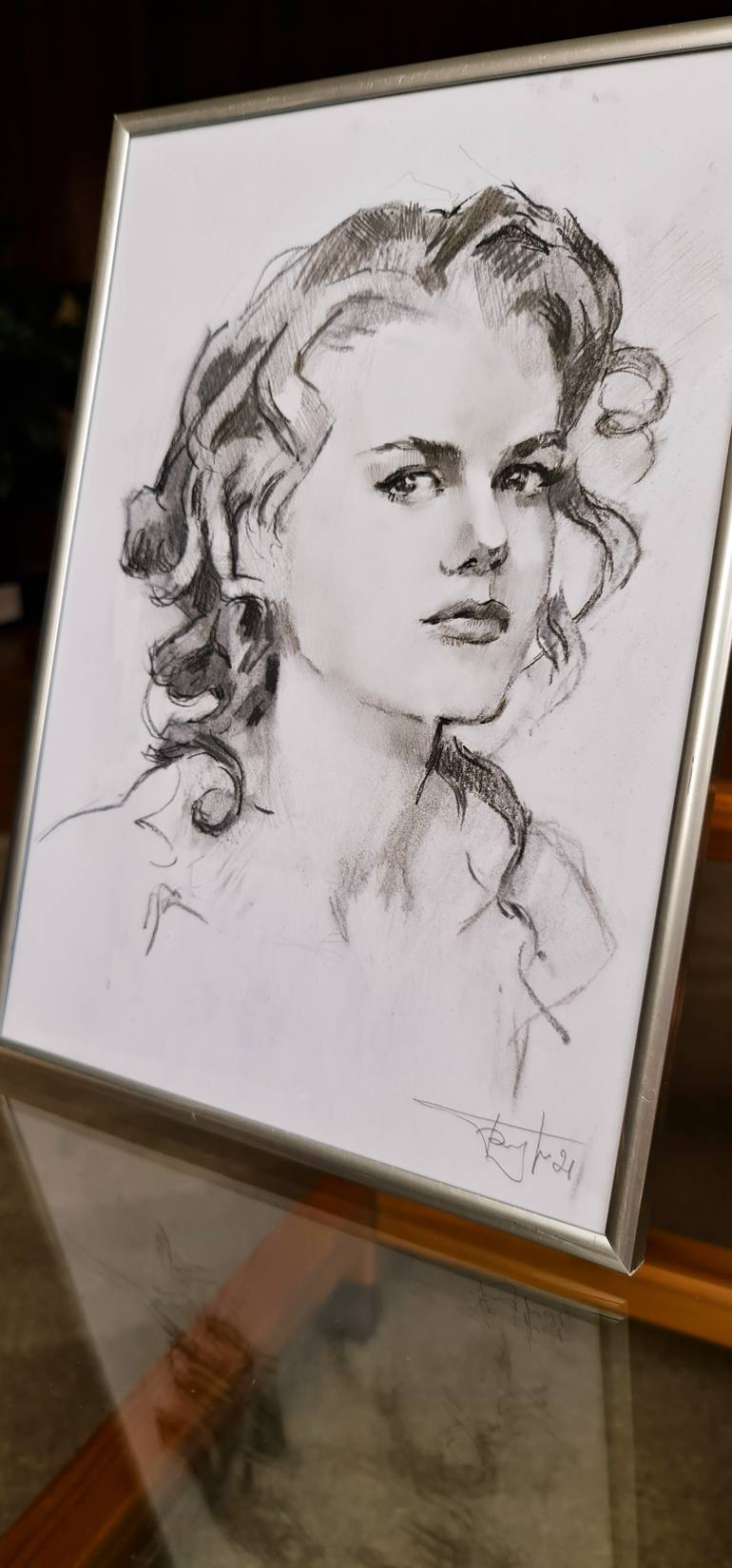 Original Impressionism People Drawing by Vera Bondare