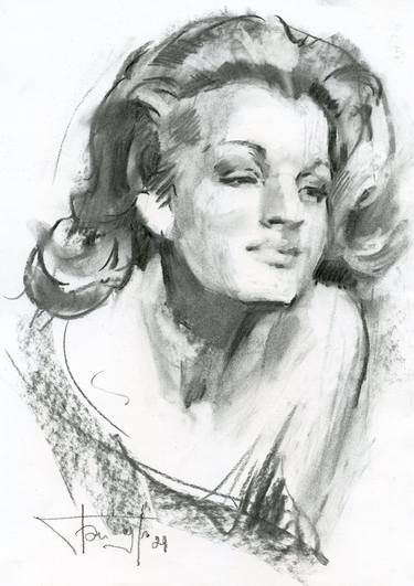 Original Expressionism Portrait Drawings by Vera Bondare