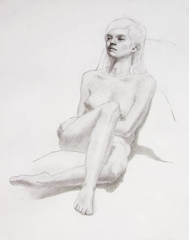 Original Realism Nude Drawings by Jonathan Stone