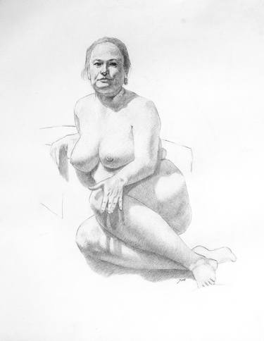 Original Realism Nude Drawing by Jonathan Stone