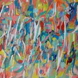 Red Vertical Line - Friday Night by Beata Chrzanowska
