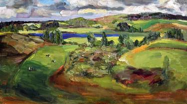 Landscape with cows thumb