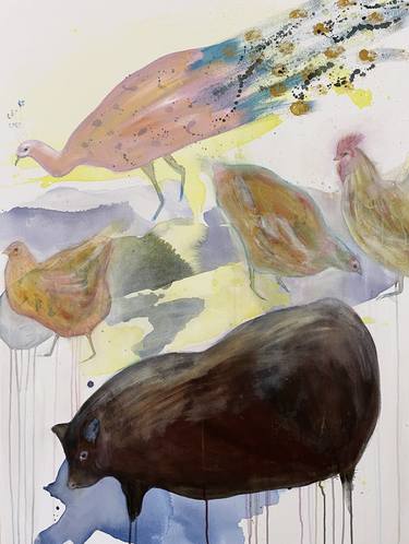 Original Abstract Animal Paintings by kari maxwell