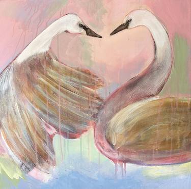 trumpeter swans thumb