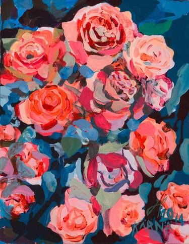 Print of Impressionism Floral Paintings by Heikki Tapio