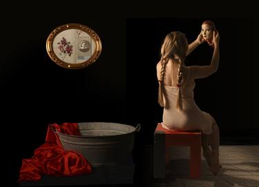 Autobiographical  Surrealism,Tub,Russian Mask and Painted Roses thumb