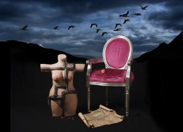 Chairs and  Sculpture,Pink chair with Torso thumb