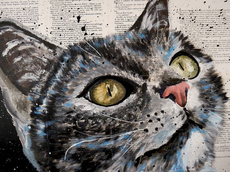 Original Pop Art Cats Painting by Bazévian DelaCapucinière
