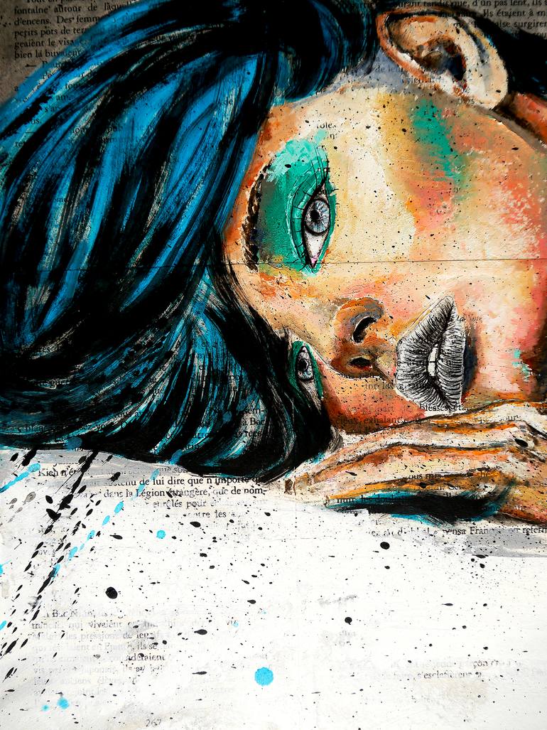 Original Expressionism Women Painting by Bazevian Delacapuciniere