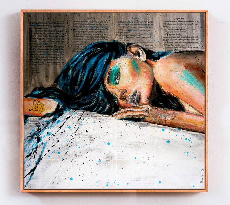 Original Expressionism Women Painting by Bazevian Delacapuciniere