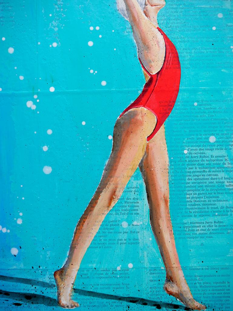 Original Figurative Beach Painting by Bazevian Delacapuciniere