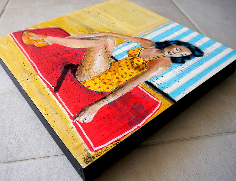 Original Expressionism Beach Painting by Bazevian Delacapuciniere