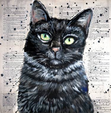 Portrait CAT Le chat NSWE LA French School Artist Affordable thumb