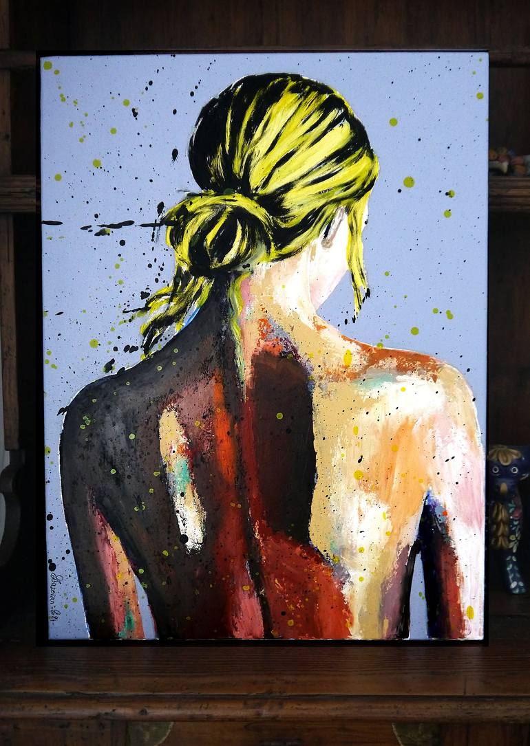 Original Pop Art Nude Painting by Bazévian DelaCapucinière